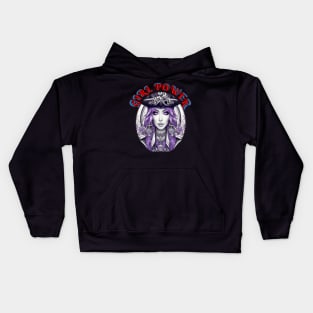 Girl power, violet eyed pirate queen Kids Hoodie